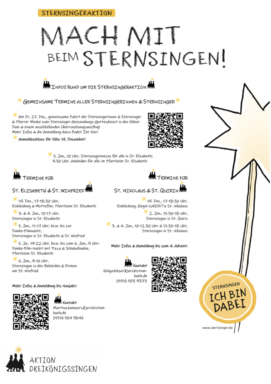 Finales Info-Anmeldeplakat Sternsinger 2025